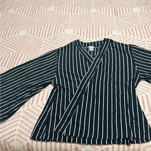 LAKE pajama Kimono TOP ONLY - green striped